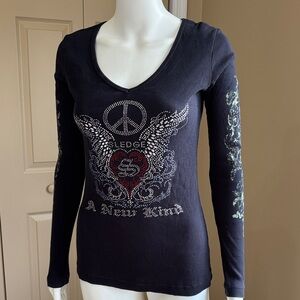 Y2K- SLEDGE USA rhinestone T-shirt